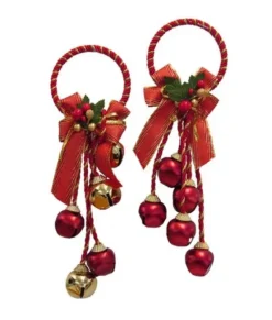 Accroche-porte avec grelots rouges et or