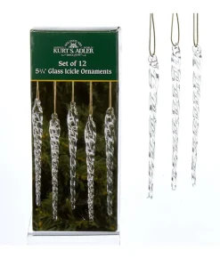 Boîte de 12 glaçons en verre torsadé