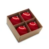 Boîte de boules 4 pouces rouges satinées, 4 par boîte