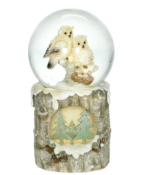 Boule à neige, DEL, avec hiboux.