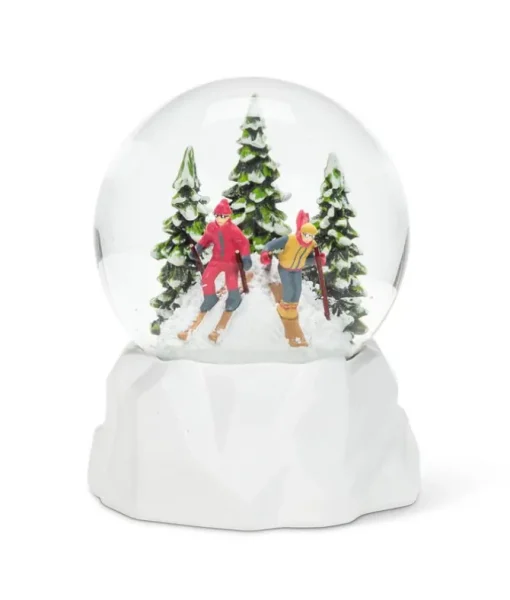 Boule à neige, skieurs alpins