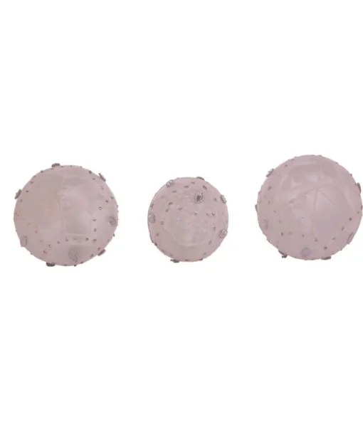 Boules rondes, oignon et filial en verre blanc, 80 mm, boîte de 3