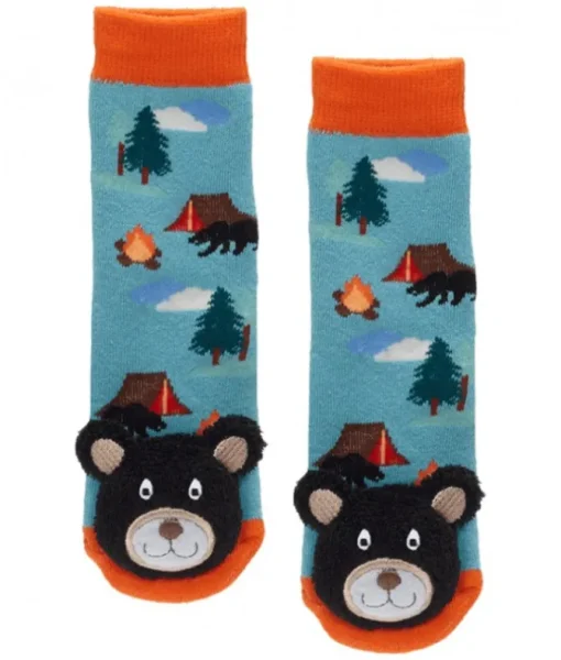 Chaussettes pour Bébés Ours Noir dans un Camping