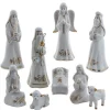 Décor de table. Ensemble de nativité or et blanc