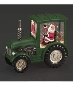 Décor de table, lumière scintillante, tracteur du Père Noël avec des cadeaux