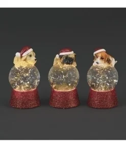Décor de table, mini-dôme éclairé, choix de carlin, beagle ou Golden Lab
