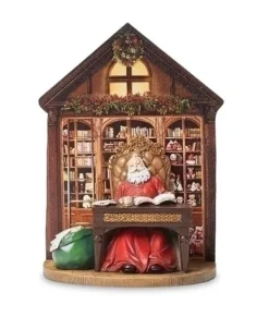 Décor de table, Père Noël à son bureau, lecture de lettres