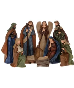 Décor de table, Scène de la Nativité, Ensemble de 9 figurines