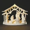 Décoration de table, crèche illuminée, style rustique