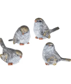 Décoration de table, oiseau en argent et or