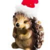 Décoration intérieure, hérisson des bois avec chapeau de Père Noël