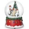 Dôme musical, chiens dansants près du sapin de Noël, 100mm