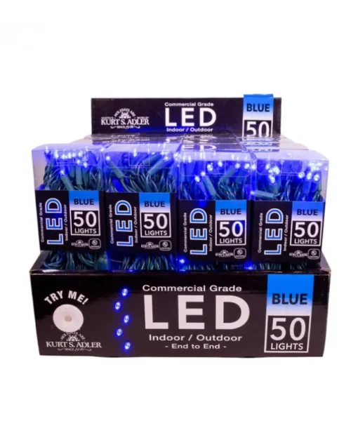 Ensemble de 50 lumières bleues DEL