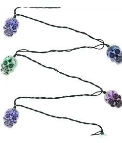 Ensemble de 10 lumières DEL de crânes changeant de couleur