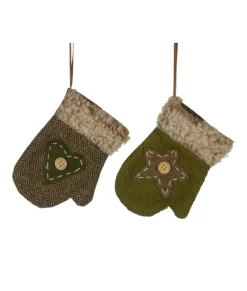 Fabric ornament, Brown mitten