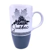 Grande tasse souvenir, motif de feuilles d'érable et le Château Frontenac.