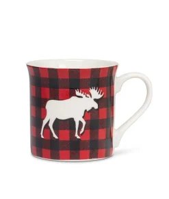 Mug souvenir, en tissu écossais avec silhouette orignale