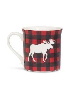 Mug souvenir, en tissu écossais avec silhouette orignale