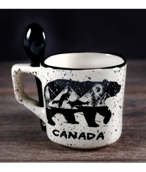 Mug souvenir, motif de loups sur ours