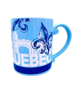 Mug souvenir, motif fleur de lys et remparts.