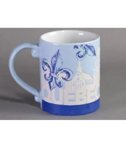 Mug souvenir, motif fleur de lys et remparts.