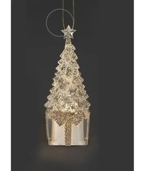 Ornement, arbre de Noël en bronze scintillant