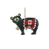 Ornement, avec mini clochette, ours noir avec drapeau canadien