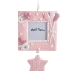 Ornement «Baby's 1st Christmas» cadre photo rose