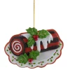 Ornement, Bûche de Noël avec houx