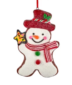 Ornement, biscuit en pain d’épice, bonhomme de neige
