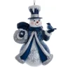 Ornement bonhomme de neige bleu royal