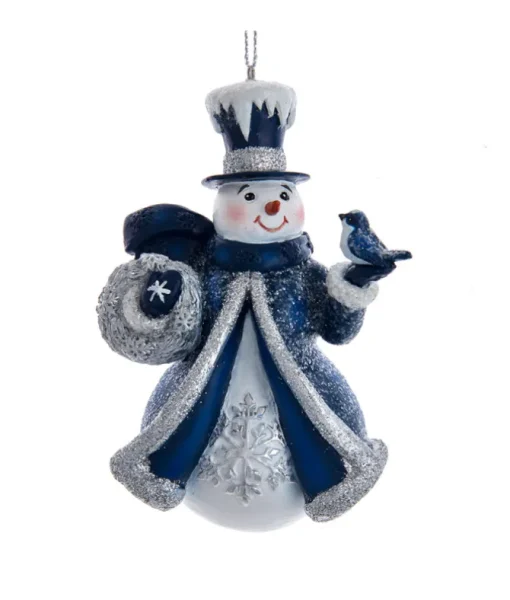 Ornement bonhomme de neige bleu royal