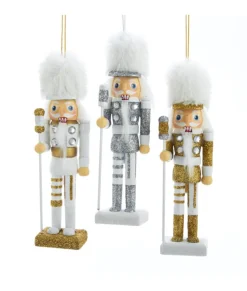 Ornement casse-noisette argent et blanc