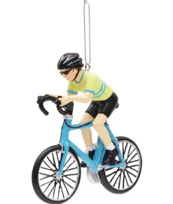 Ornement, cycliste jaune