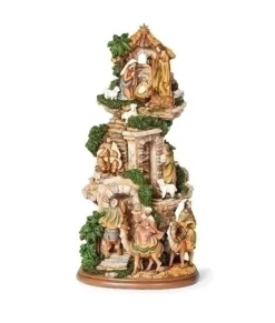 Ornement de table, La scène de la Nativité dans l’écurie avec escaliers