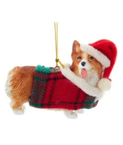 Ornement de Welsh Corgi avec manteau