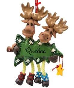 Ornement, Deux orignaux avec sapin de Noël