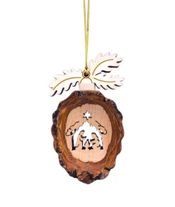 Ornement en bois, crèche,