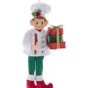 Ornement en tissu, elfe cuisinier avec des cadeaux de Noël