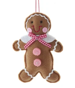 Ornement en tissu en peluche, fille en pain d’épice