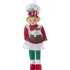 Ornement en tissu, lutin cuisinier avec pudding de Noël