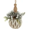 Ornement en verre, boule de bois antique