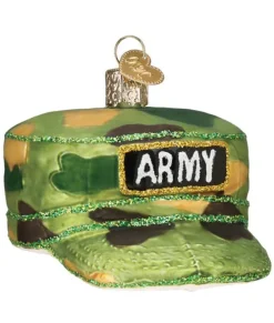 Ornement en verre, casquette de l'armée