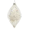 Ornement en verre fleuron, motif flocon de neige, 80 mm