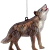 Ornement en verre, Loup gris, Debout