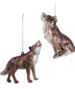 Ornement en verre, Loup gris, Debout