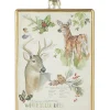 Ornement en verre rectangulaire, avec affiche pour cerf de Virginie.