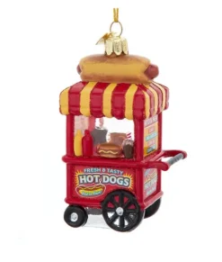 Ornement en verre, stand de vendeur de hot-dogs