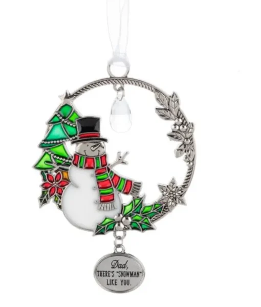 Ornement en zinc, "Dad, Snowman Like You"