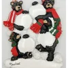 Ornement, famille de quatre ours noirs